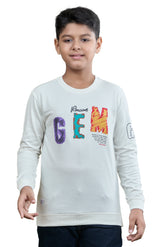 White Precious GEM Graphic Boys Sweatshirt